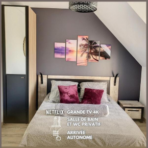 Chambre Rêve - SDB WC Privatif - Entrée autonome - Grande TV NETFLIX